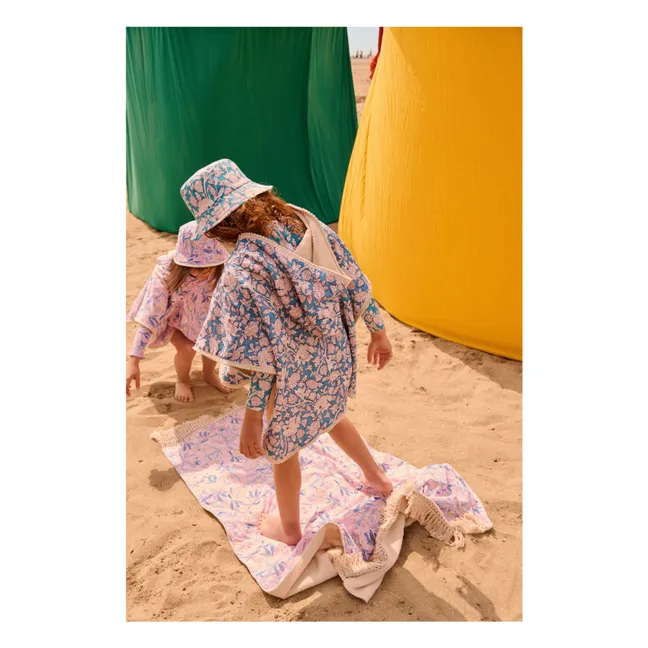 Poncho de baño Mael de algodón orgánico | Azul