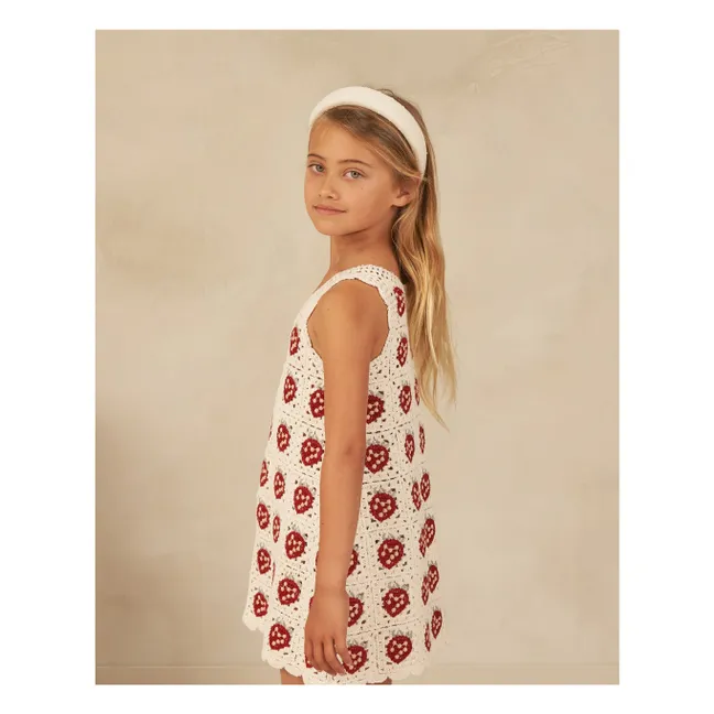 Strawberry Crochet Dress | Ecru