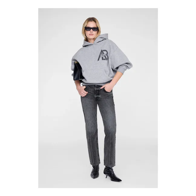 Sudadera Jacie Letterman | Gris Jaspeado