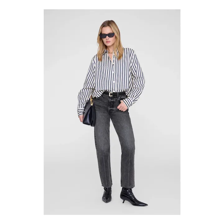 Chemise Crop Essie Rayée | Bleu marine- Image produit n°1