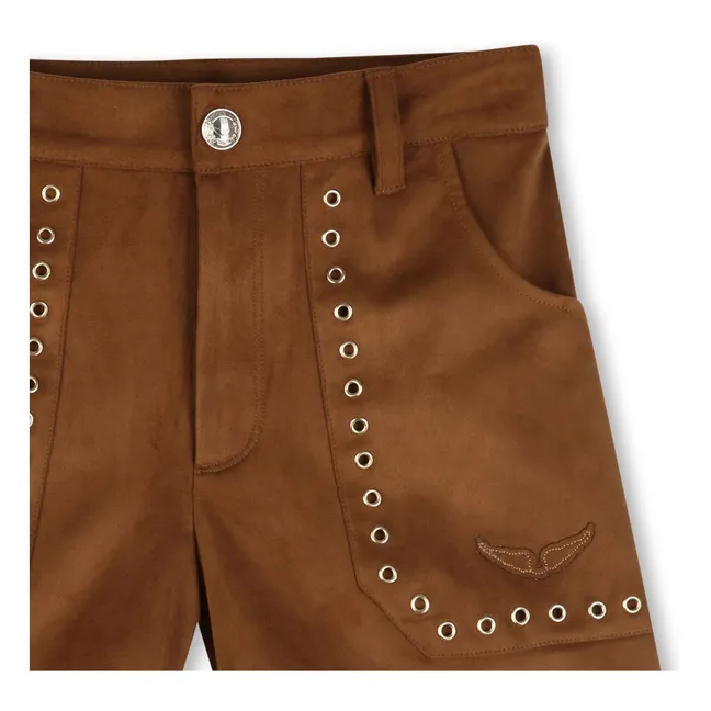 Eyelet Pocket Shorts | Brown