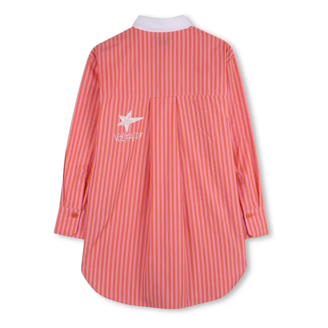 Vestido camisero de rayas | Rosa