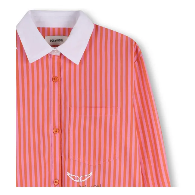 Striped Shirt Dress | Pink