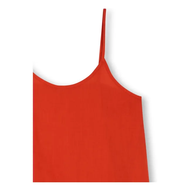 Robe Volants Boutonnée | Orange sanguine