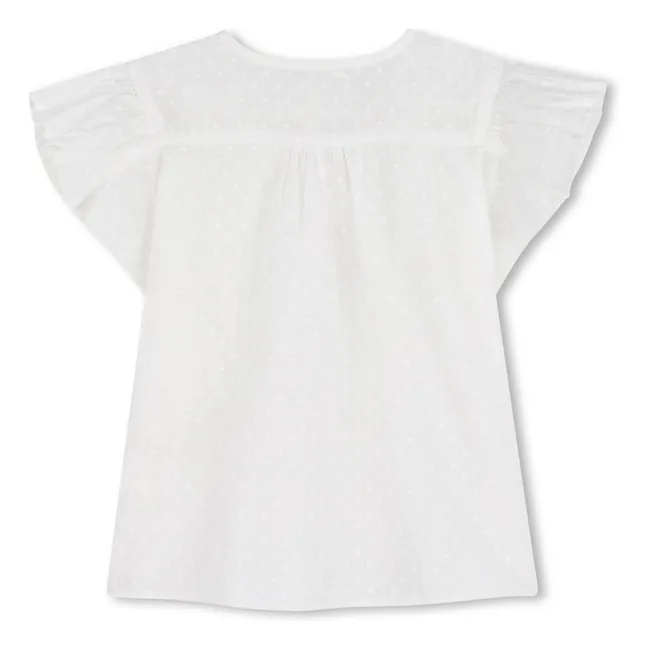 Dobby Button-down Blouse | White