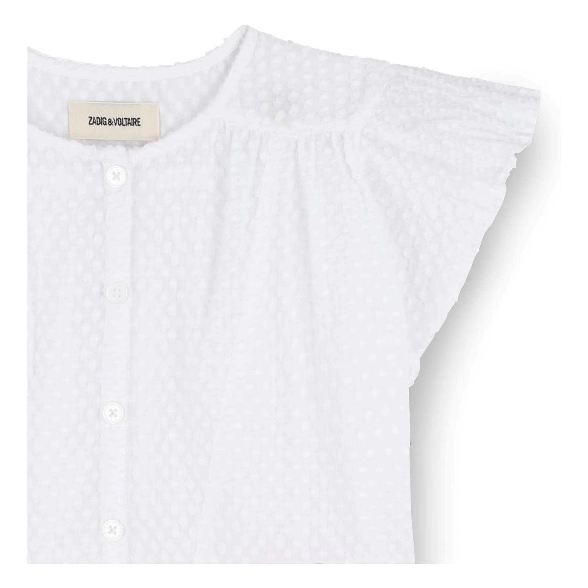 Blouse Boutonnée Dobby | Blanc- Image produit n°3