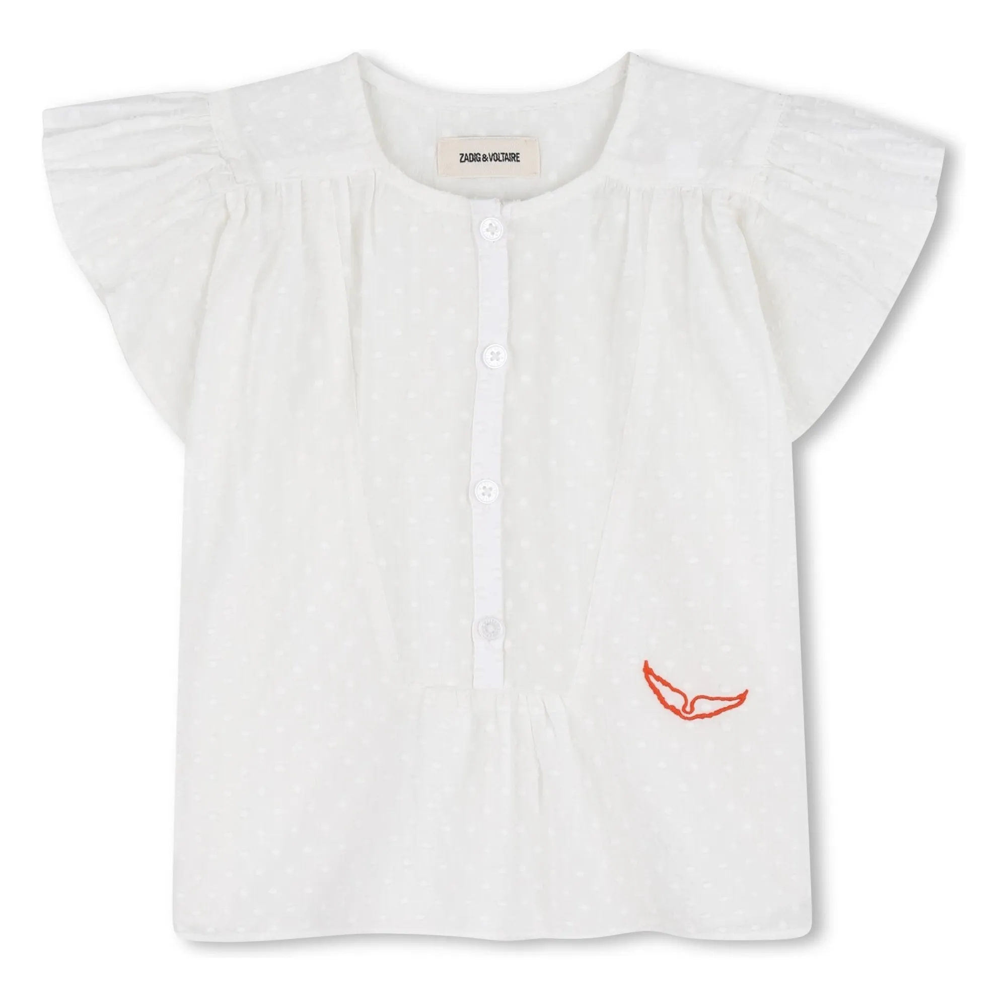Blouse Boutonnée Dobby | Blanc- Image produit n°0