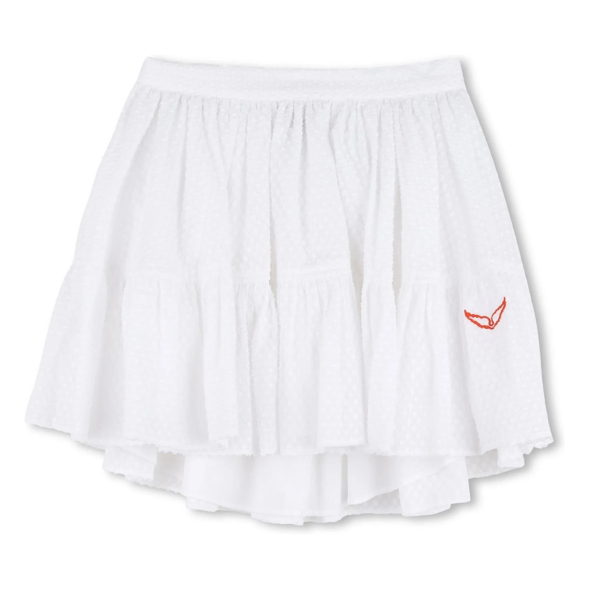 Zadig & Voltaire White Dobby Ruffle Skirt