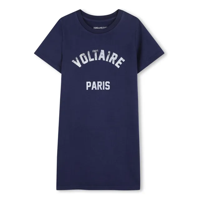 Robe T-shirt Paris | Bleu foncé