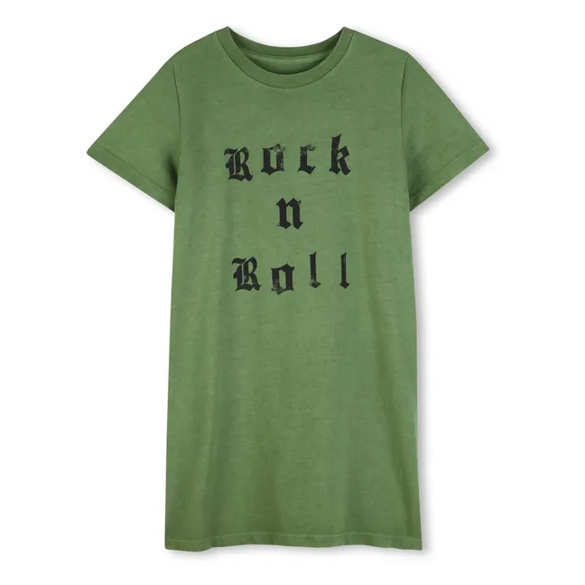Vestido camiseta Rock N Roll | Verde