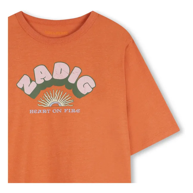 Heart On Fire T-shirt | Orange