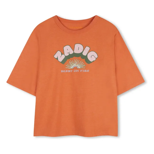 T-shirt Heart On Fire | Orange