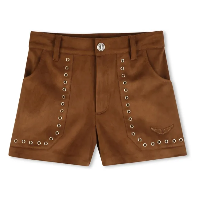 Pantalones cortos con bolsillos de ojal | Marrón