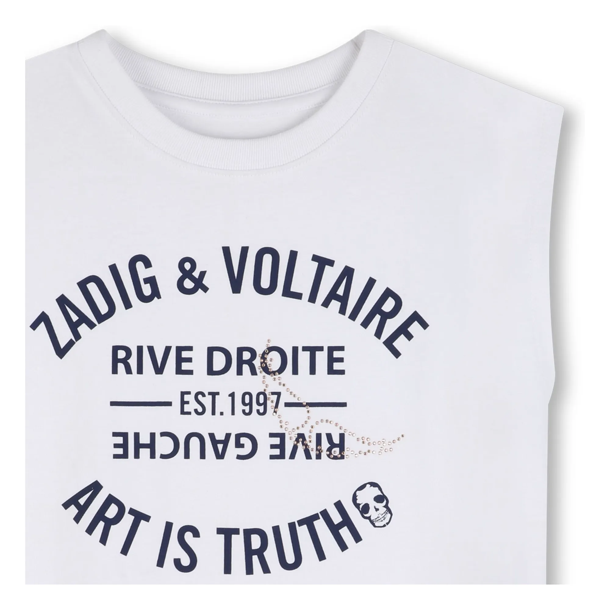 T-shirt Jersey Logo Strass | Blanc- Image produit n°1