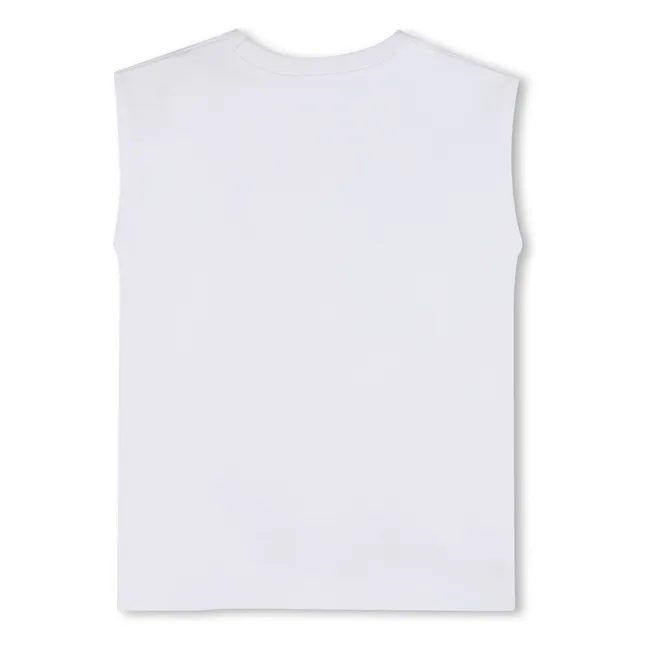 T-shirt Jersey Logo Strass | Blanc