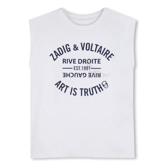 T-shirt Jersey Logo Strass | Blanc