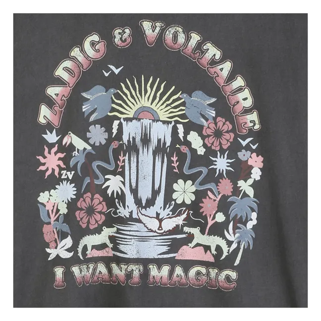 T-shirt Oversized I Want Magic | Gris foncé