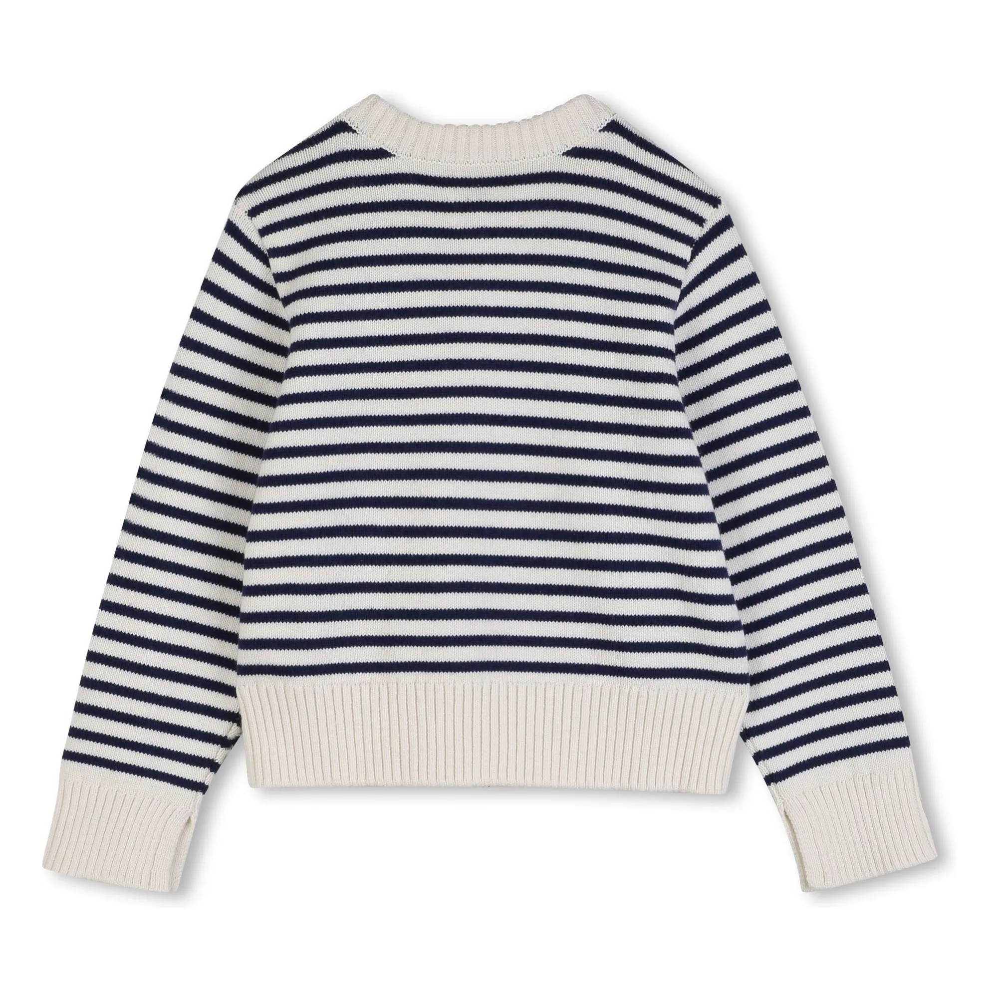 Pull Maille Boutonné Rayé | Ecru- Image produit n°3