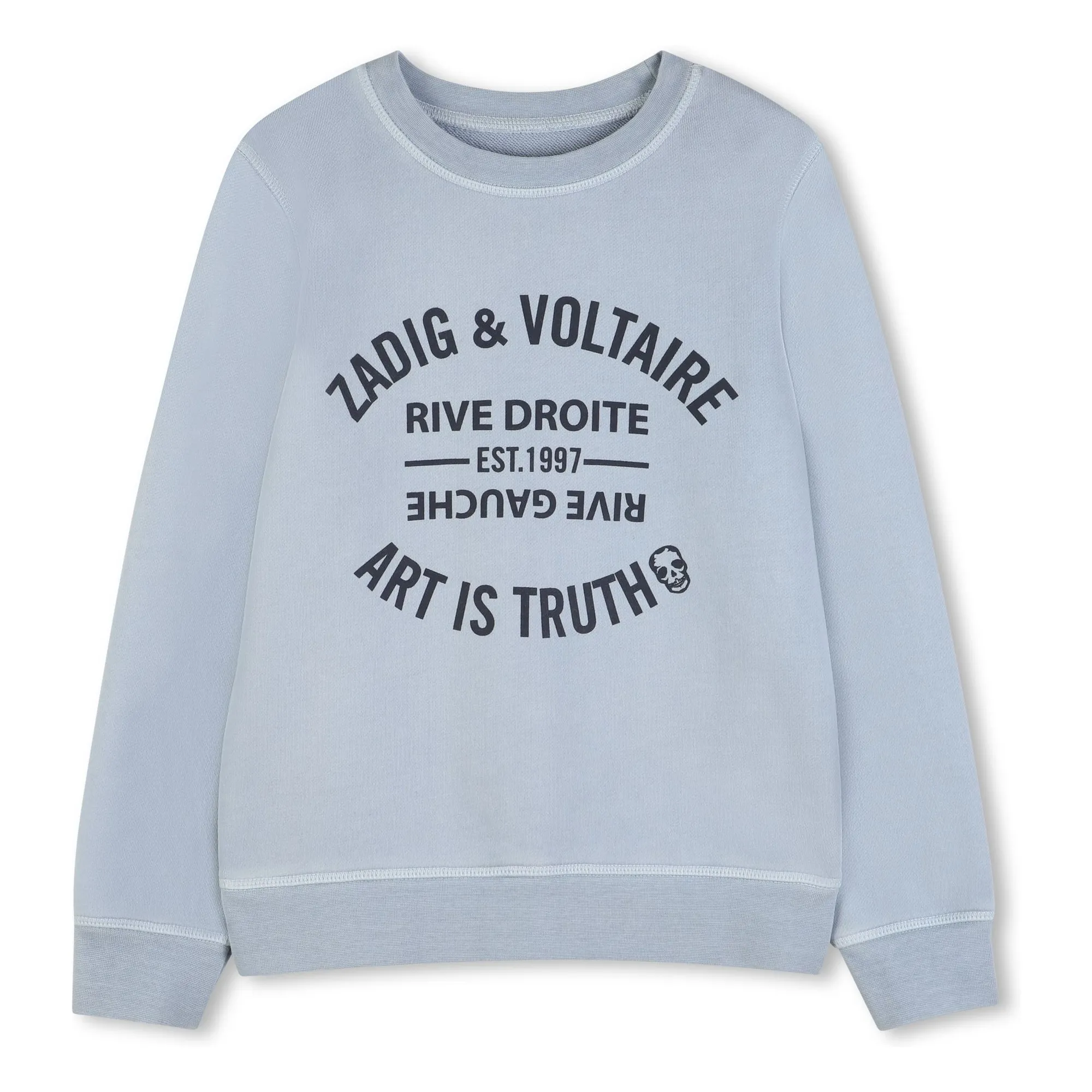 Zadig & Voltaire Pale Blue Sweat Logo Art Is Truth