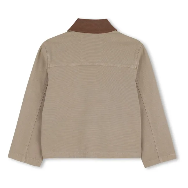 Veste Worker Col Contrasté | Beige