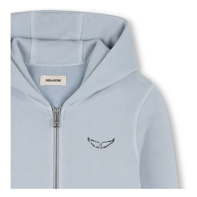 Make More Art Zipped Sweatshirt | Pale blue