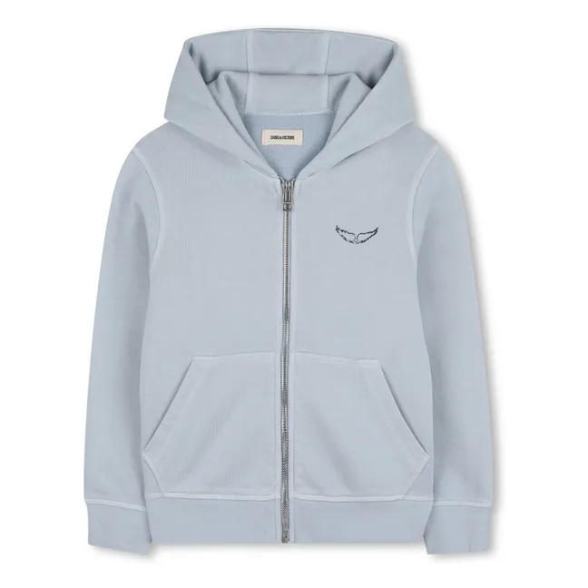 Make More Art Zipped Sweatshirt | Pale blue
