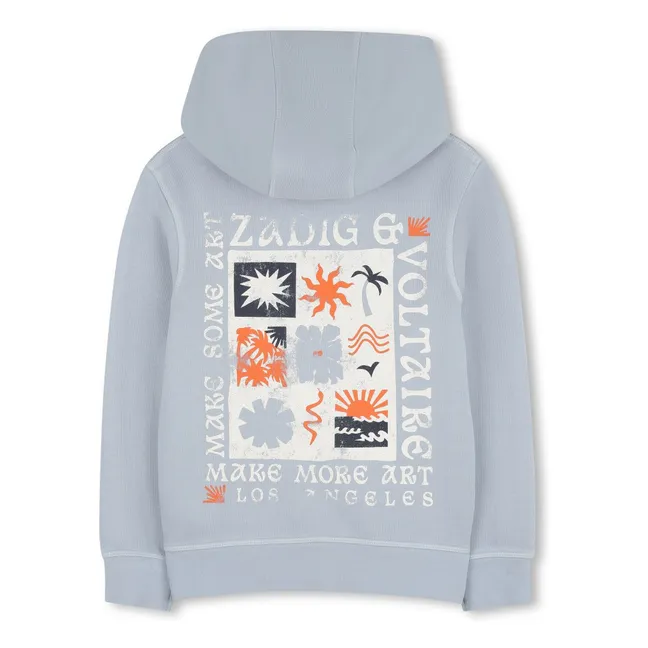 Make More Art Zipped Sweatshirt | Pale blue