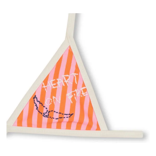 Tag Stripe Swimsuit | Pink