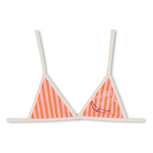 Traje de baño Tag Stripe | Rosa