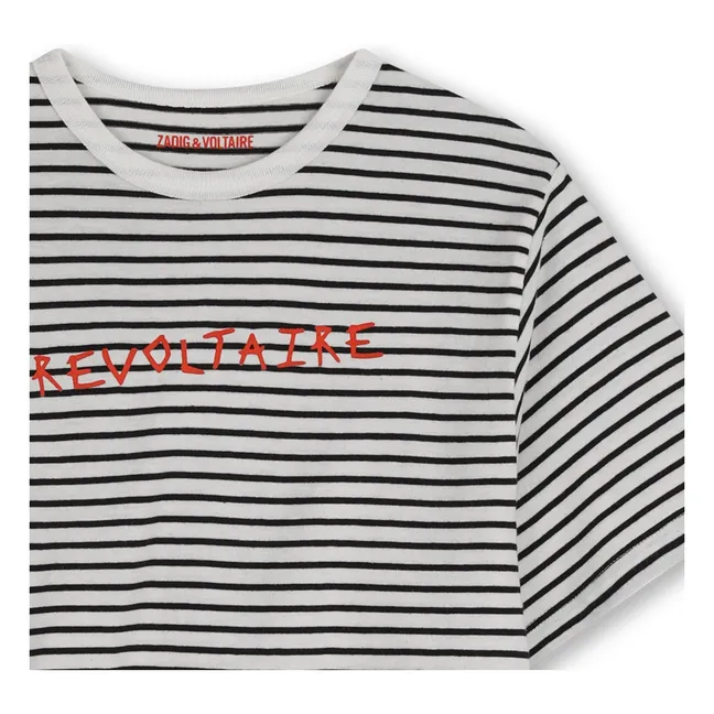 T-shirt Revoltaire Rayé  | Ecru