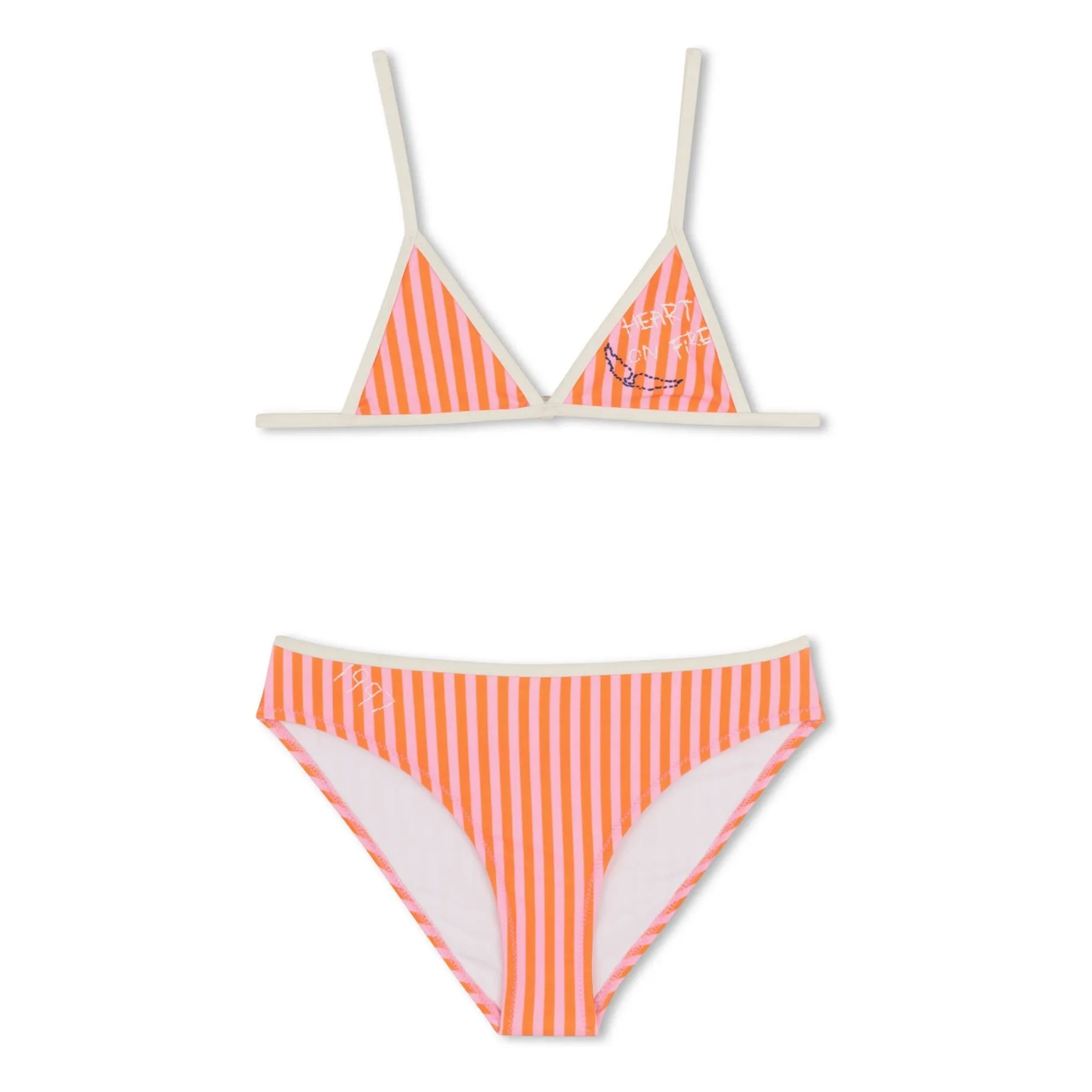 Zadig & Voltaire Pink Tag Stripe Swimsuit