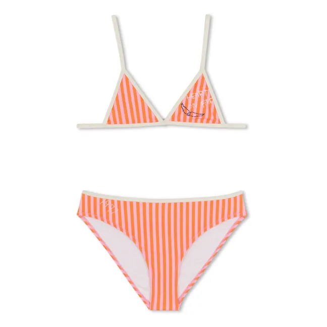 Tag Stripe Swimsuit | Pink
