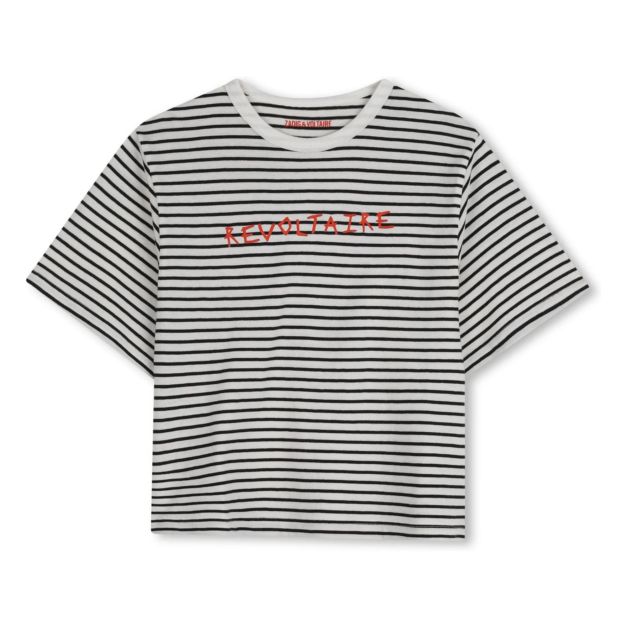 T-shirt Revoltaire Rayé  | Ecru- Image produit n°0