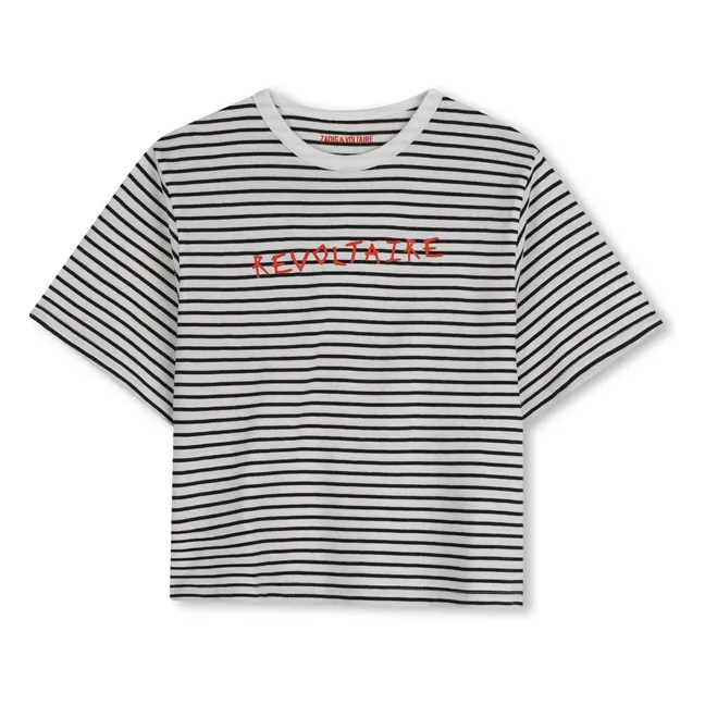 T-shirt Revoltaire Rayé  | Ecru
