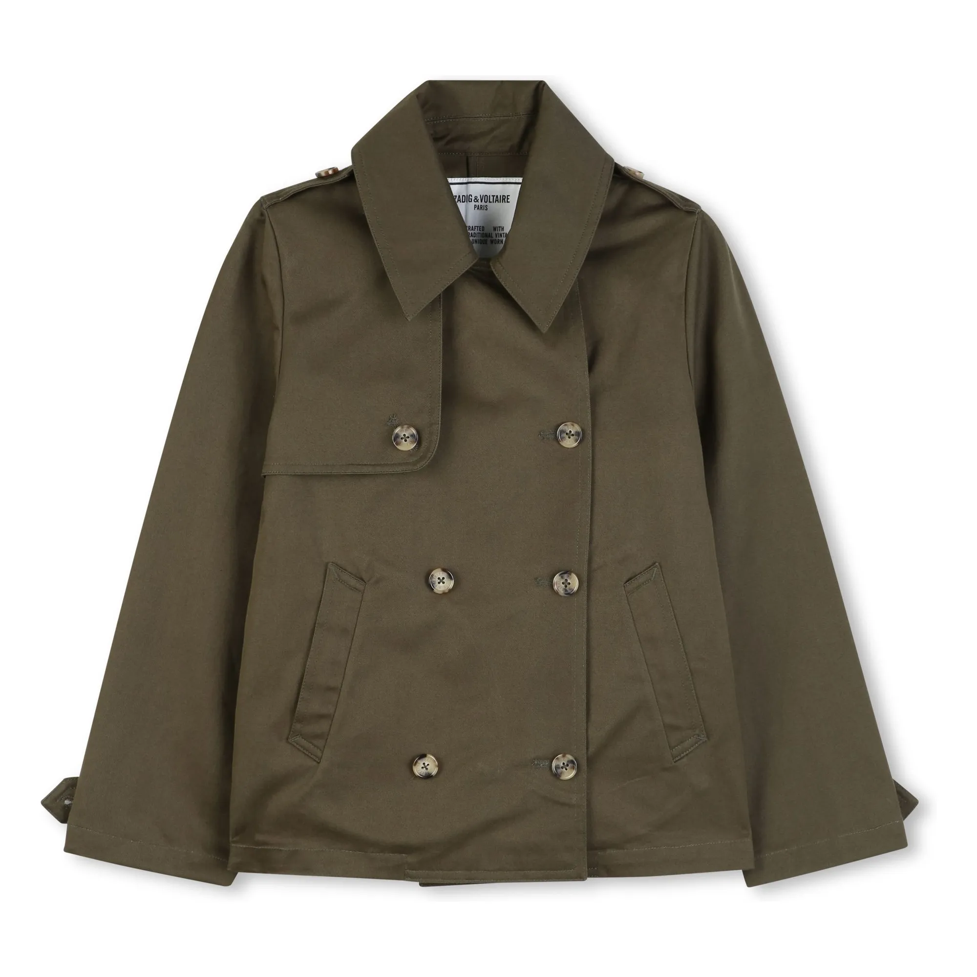 Zadig & Voltaire Khaki Embroidered Trench Coat