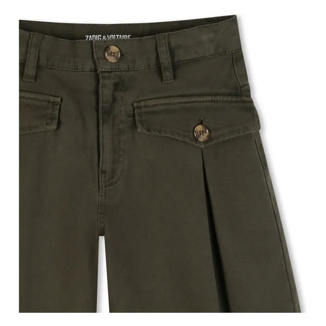 Bermudas con bolsillos con solapa | Verde Kaki