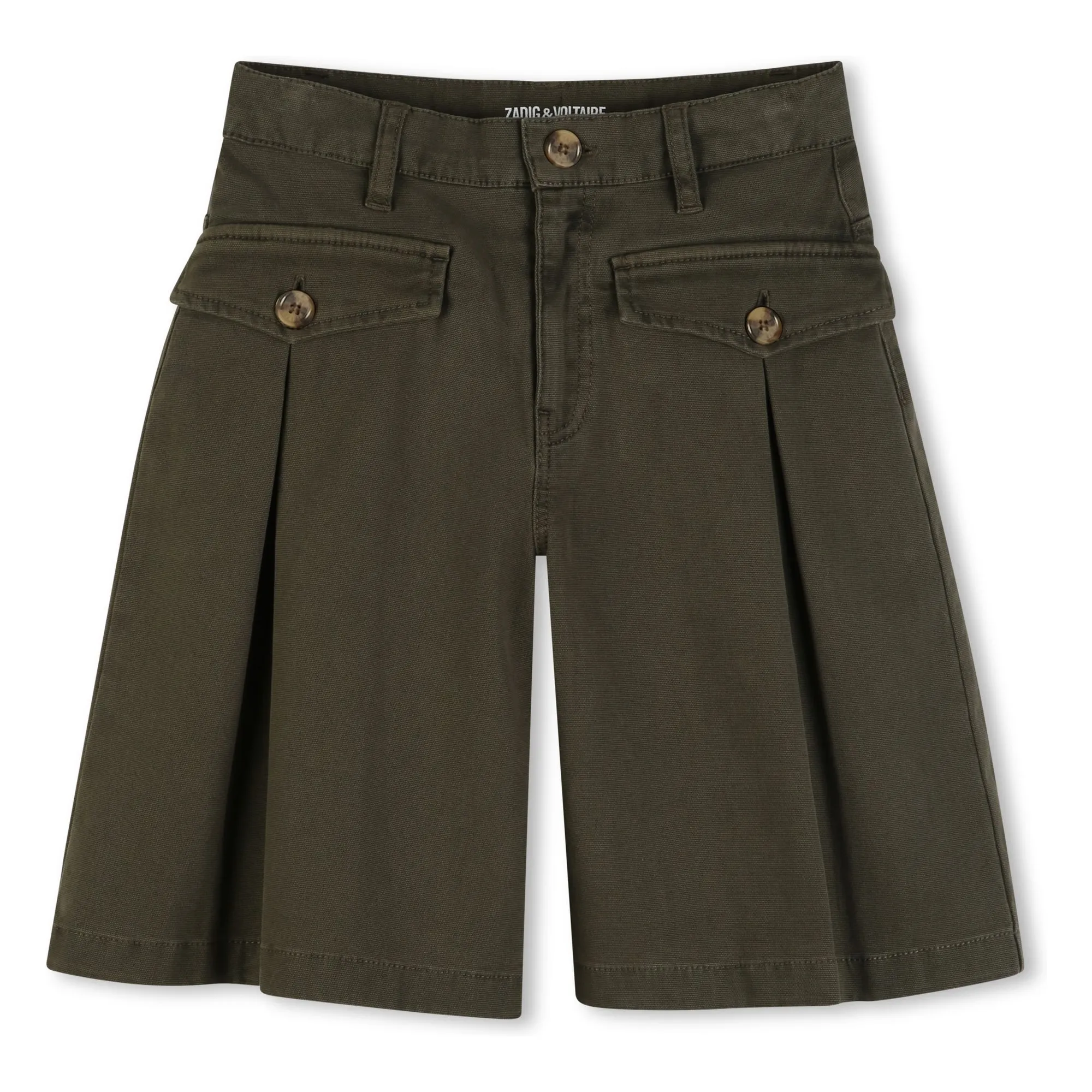 Zadig & Voltaire Khaki Bermuda Shorts With Flap Pockets