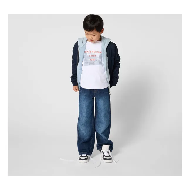 Make More Art Zipped Sweatshirt | Pale blue