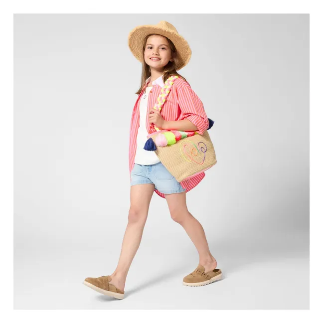 Vestido camisero de rayas | Rosa