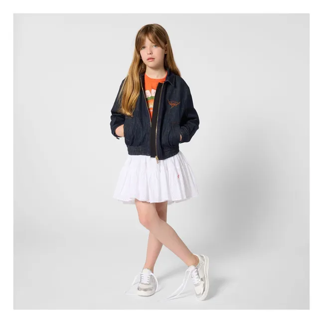 Falda Dobby Ruffle | Blanco