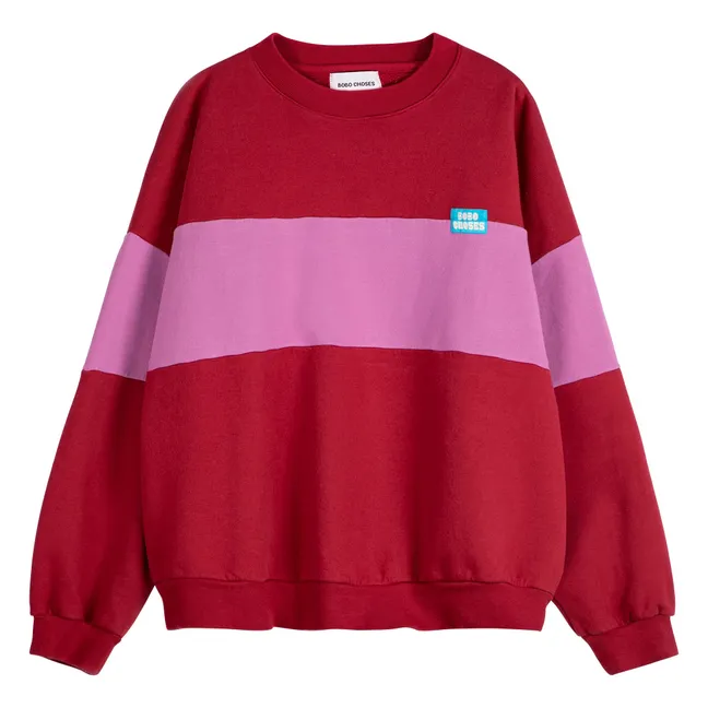 Color Block organic cotton sweatshirt | Red