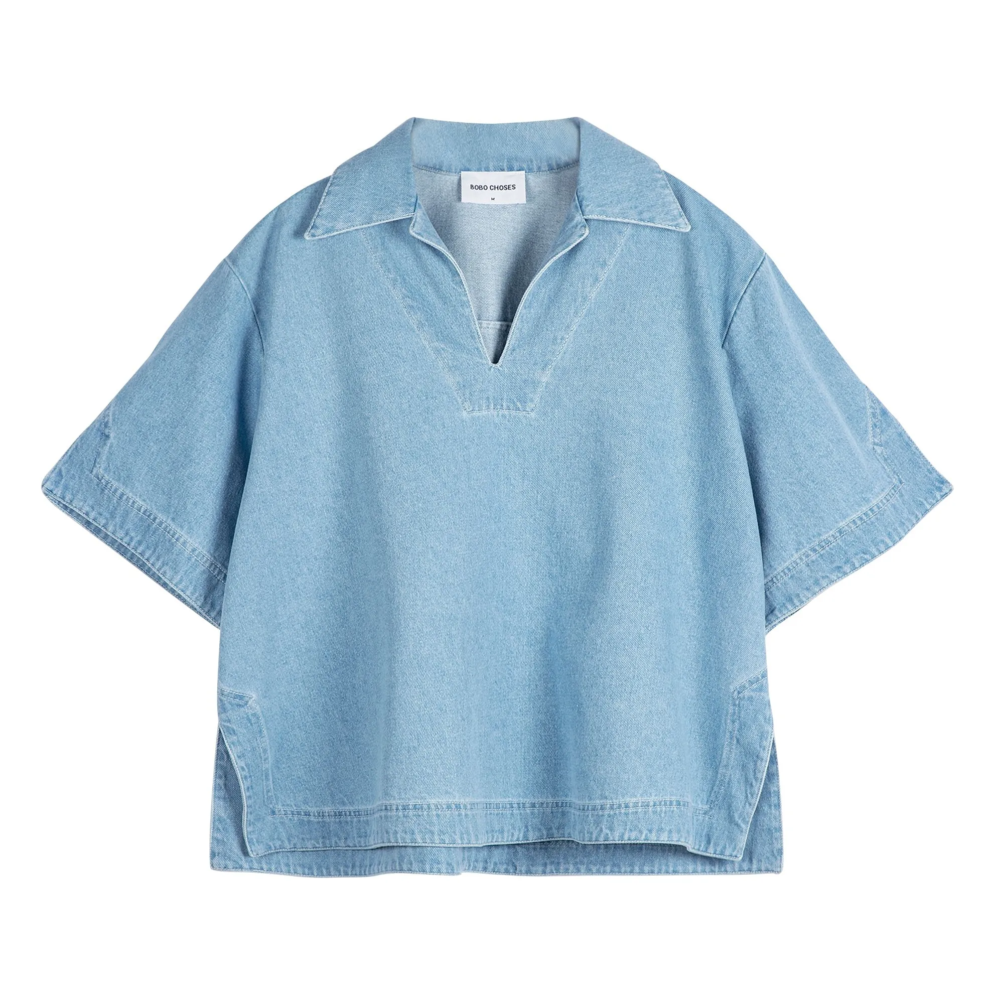 Bobo Choses Light Blue Cotton Polo Blouse