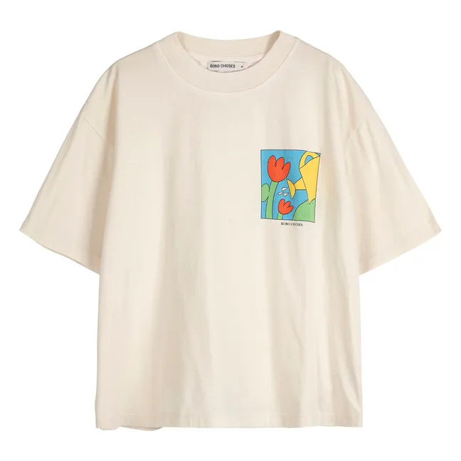 T-shirt Gardening Time Coton Bio | Ecru
