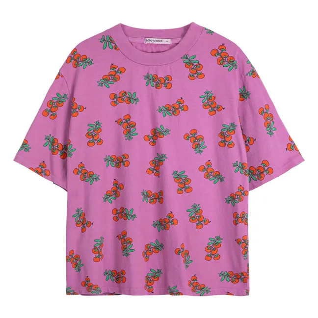 T-shirt Tomatoes Print Coton Bio | Violet