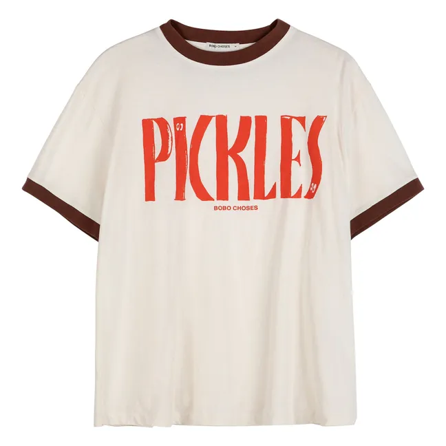 T-shirt Colour Block Coton Bio | Crème