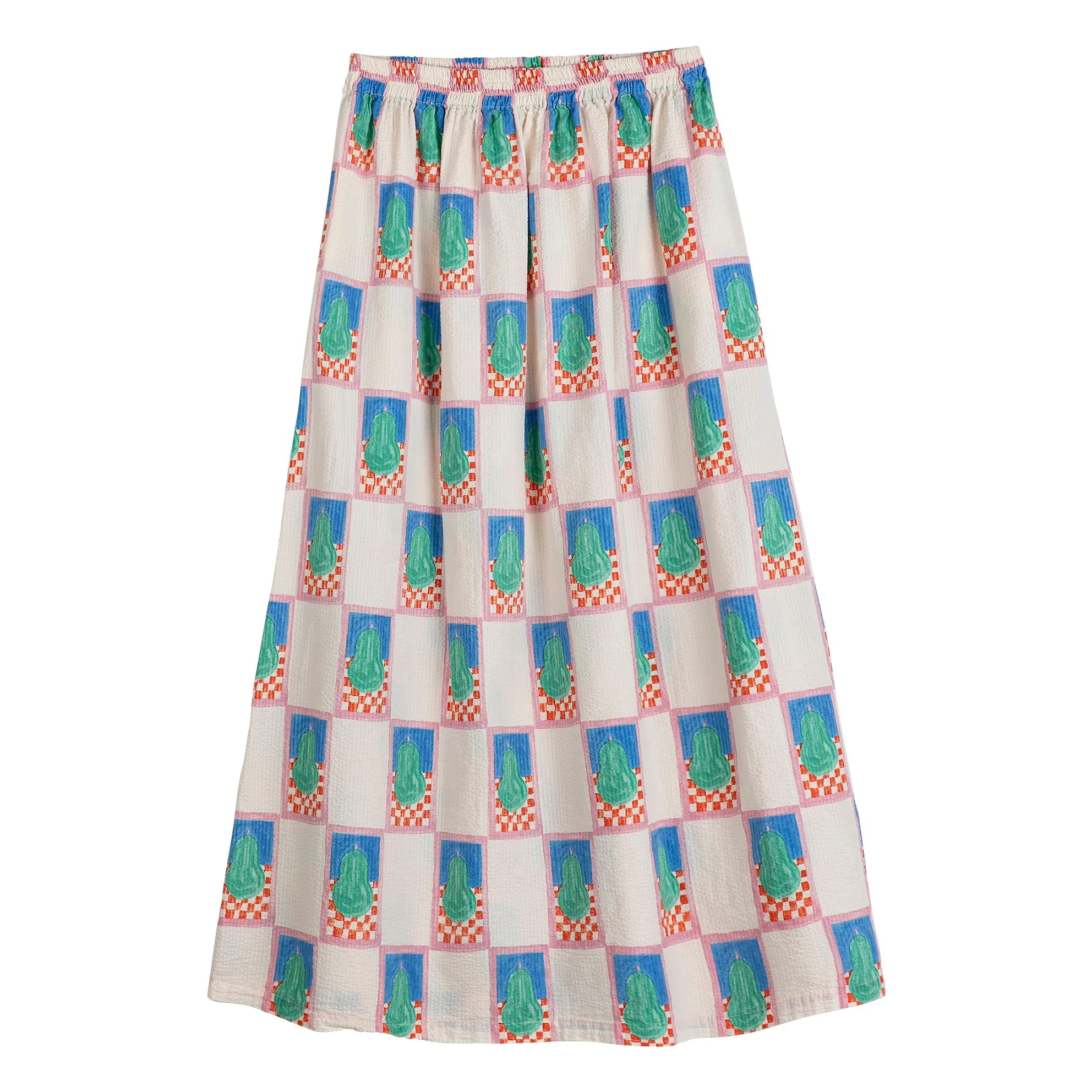 Bobo Choses Cream Cotton Flared Pear Skirt