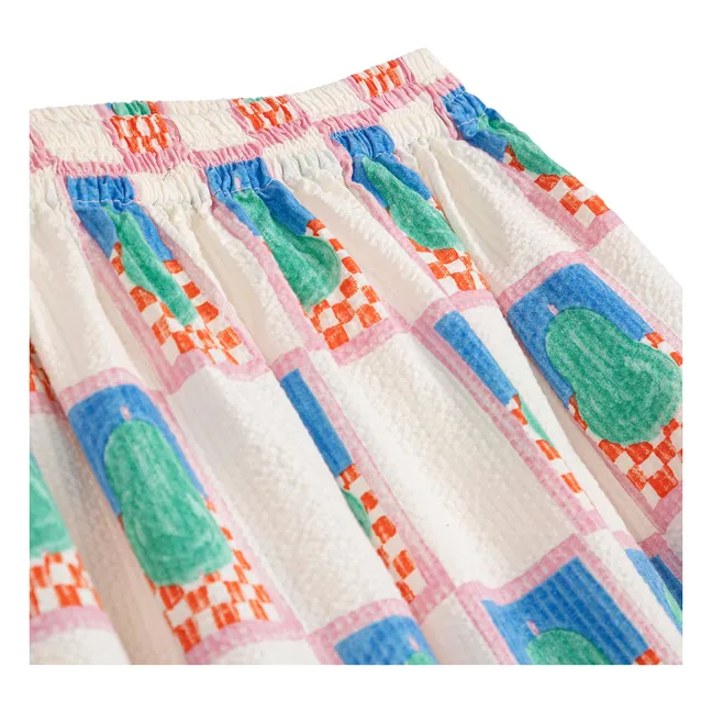 Cotton Flared Pear Skirt | Cream