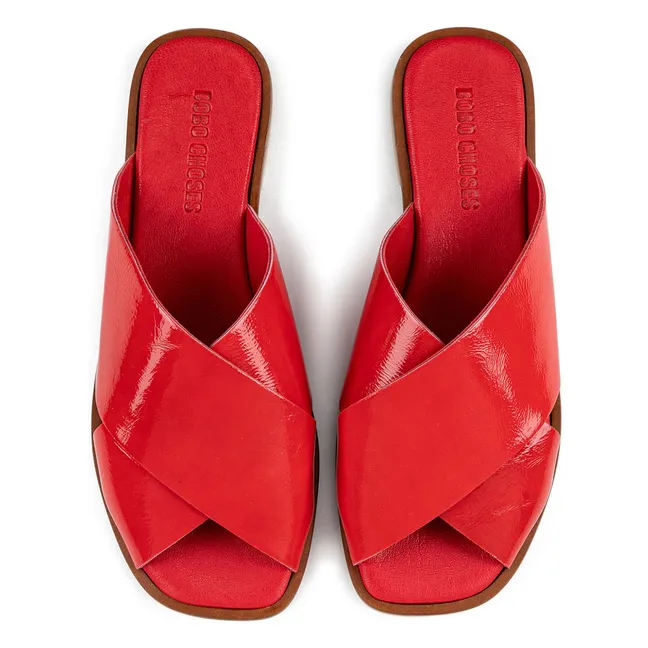 Lackleder-Sandalen | Rot