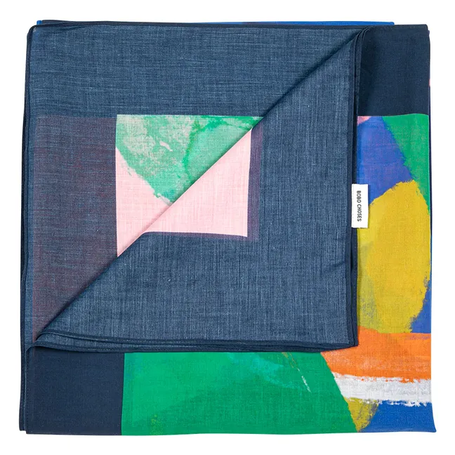 Sarong Blooming Color Coton Recyclé | Bleu