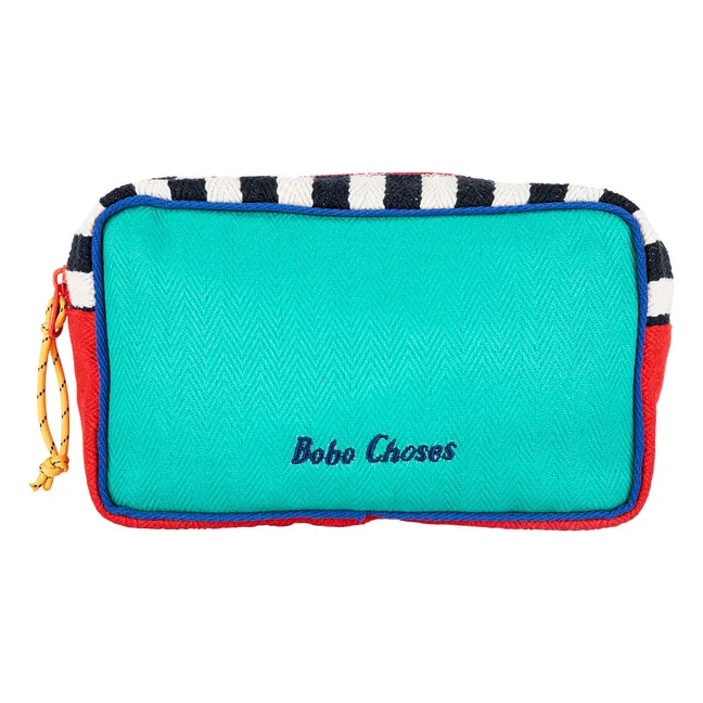 Color Block Coton clutch bag | Green